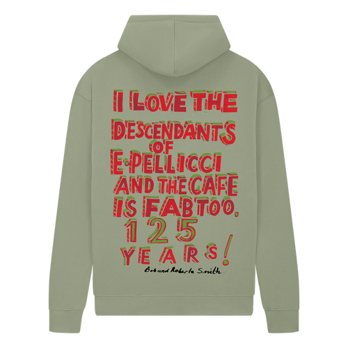 125 YEAR ANNIVERSARY 'E.PELLICCI X BOB AND ROBERTA SMITH' HOODIE – OLIVE GREEN